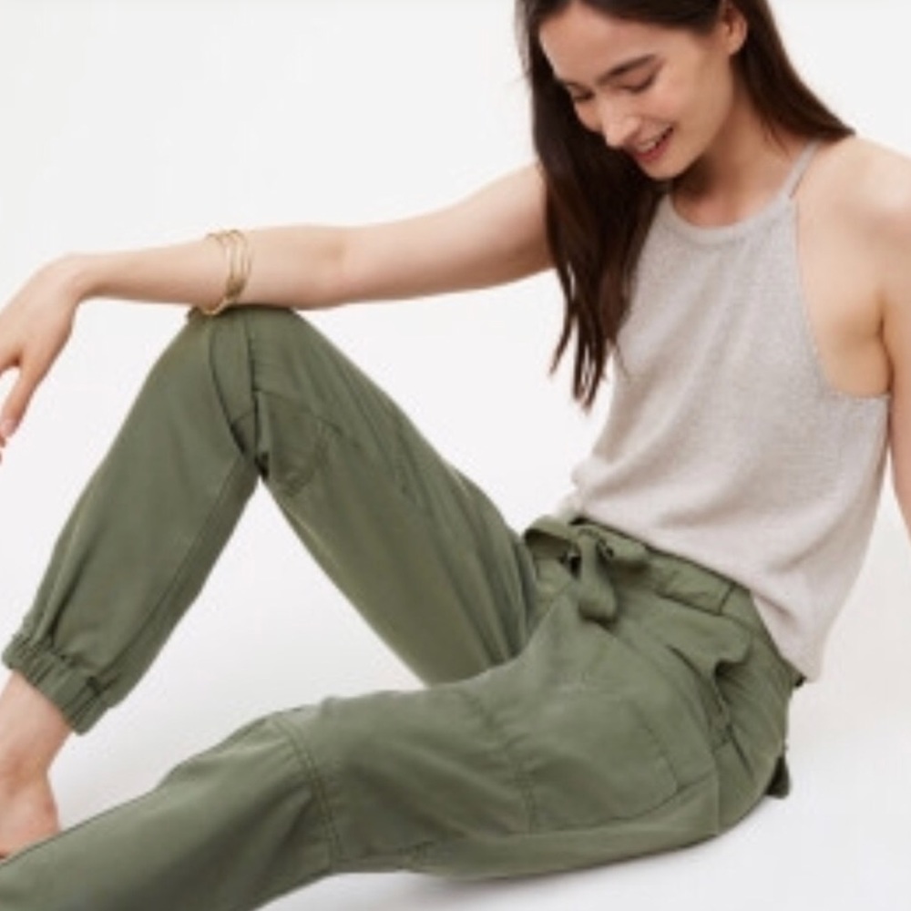 Petite tie waist cargo pants - worn once!